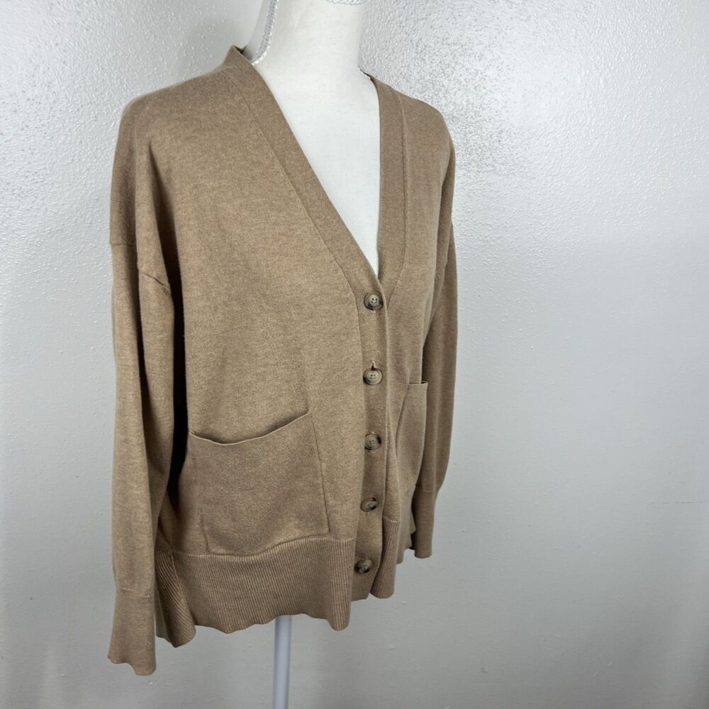 Cabi Sweater Women Small Camel Brown Button Up B-Side Cardigan Cotton Style 3711 - Picture 3 of 14